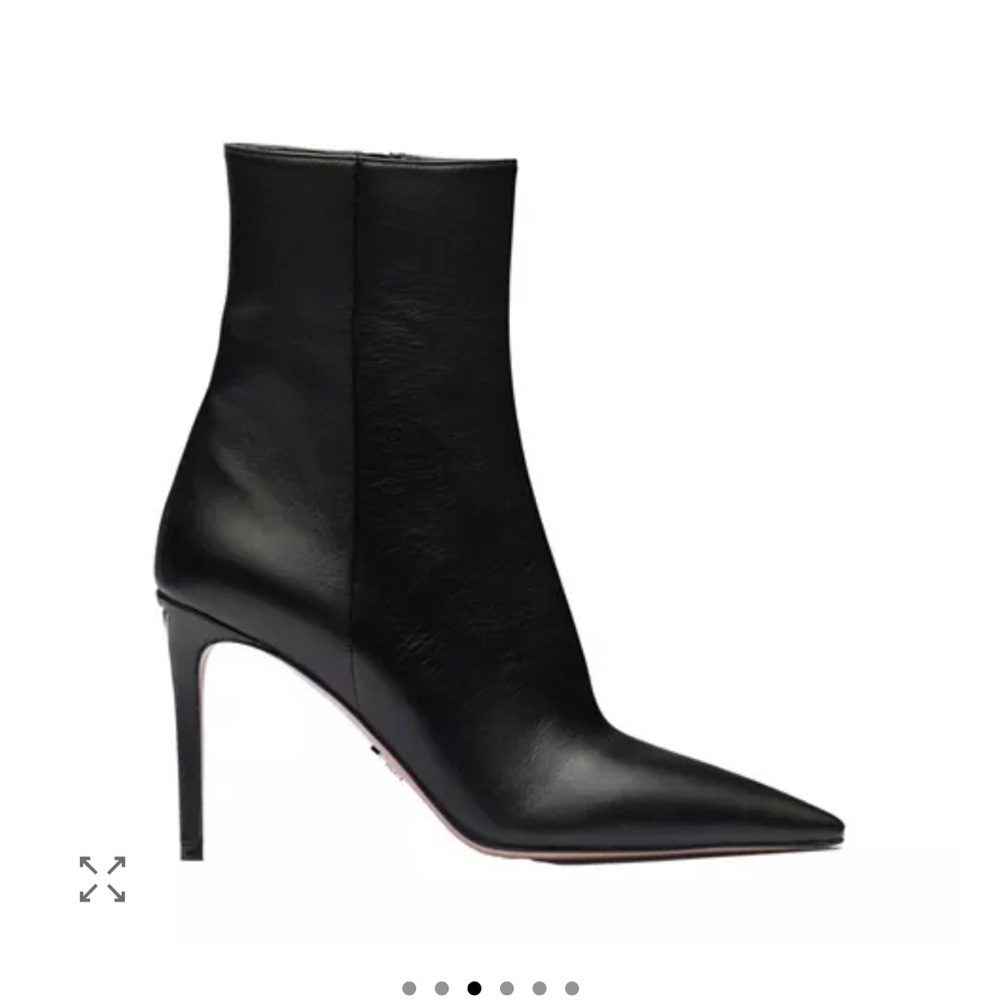 Prada Black Leather Heeled Boots - Picture 4 of 8